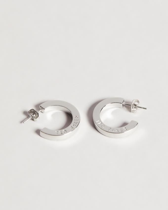 Boucles d'Oreilles Ted Baker Crystal Hoop Argent Femme | ZME-73885787